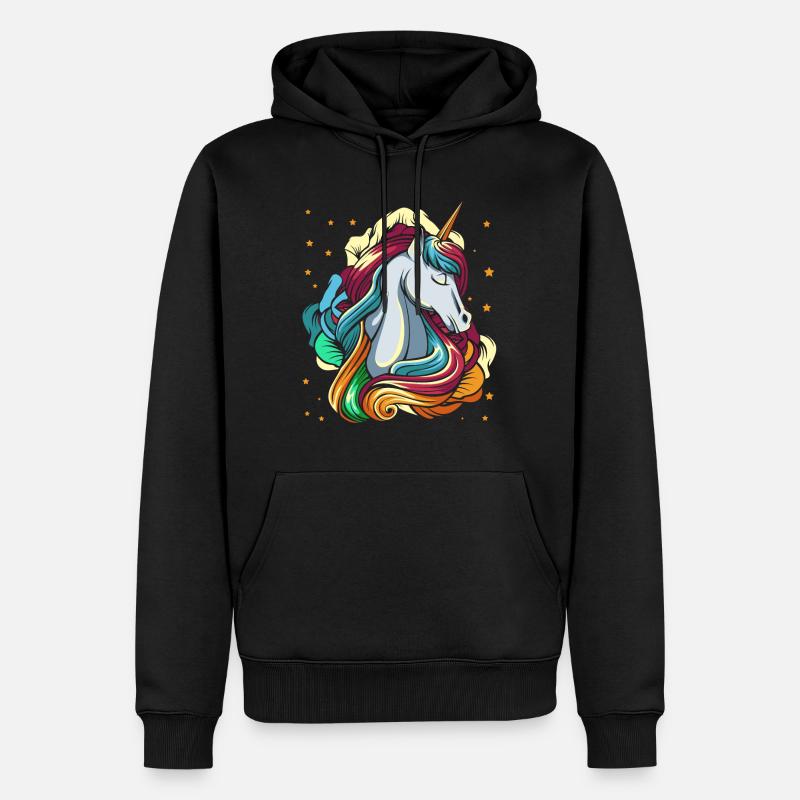 Einhorn - Männer Premium Bio Hoodie - Schwarz