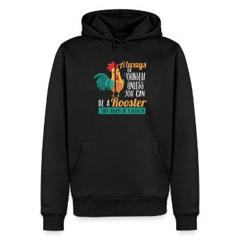 Coq cadeau ferme de poulets de coq - Sweat à capuche Premium bio Homme - noir - Devant - Nico (187cm)