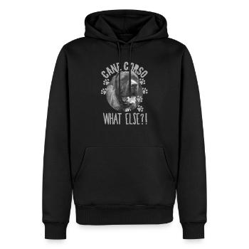 Cane Corso Quoi d’autre ? Chien chienfeet moloss - Sweat à capuche Premium bio Homme - noir - Devant - Nico (187cm)