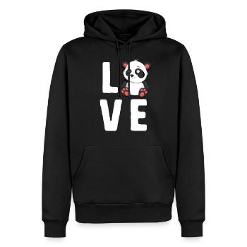Love Pandas TShirt for Kids Girls Women Bear - Men’s Premium Organic Hoodie - black - Front - Nico (187cm)
