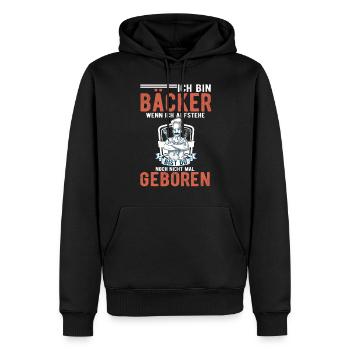 Bäcker Spruch - Männer Premium Bio Hoodie - Schwarz - Vorne - Nico (187cm)