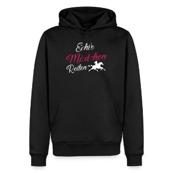 Real girls ride! - Men’s Premium Organic Hoodie - black - Front - Nico (187cm)