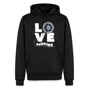 Kino - Männer Premium Bio Hoodie - Schwarz - Vorne - Nico (187cm)