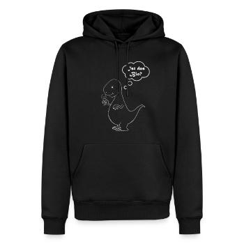 Est-ce que ce dinosaure bio? - Sweat à capuche Premium bio Homme - noir - Devant - Nico (187cm)