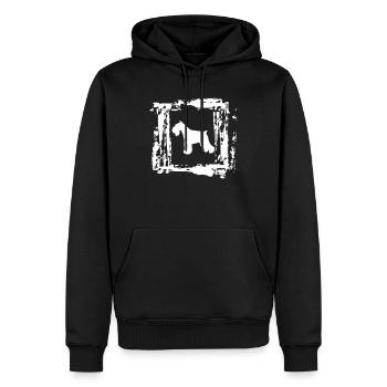 Moustache géante Chien De Moustache Giant Dog - Sweat à capuche Premium bio Homme - noir - Devant - Nico (187cm)