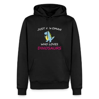 Dino - Sweat à capuche Premium bio Homme - noir - Devant - Nico (187cm)
