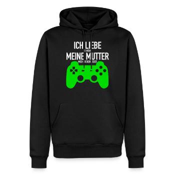 J'aime ma mère | Jeux d'argent, joueurs, jeux vidéo - Sweat à capuche Premium bio Homme - noir - Devant - Nico (187cm)