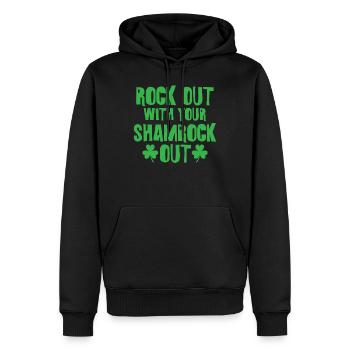 Rock out mit deinem Shamrock Out St Patricks Day - Männer Premium Bio Hoodie - Schwarz - Vorne - Nico (187cm)