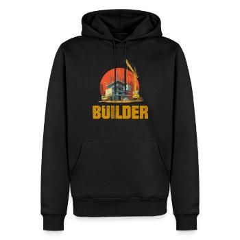 Bauarbeiter - Männer Premium Bio Hoodie - Schwarz - Vorne - Nico (187cm)
