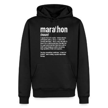 Définition du marathon | Marathoniens, courant - Sweat à capuche Premium bio Homme - noir - Devant - Nico (187cm)