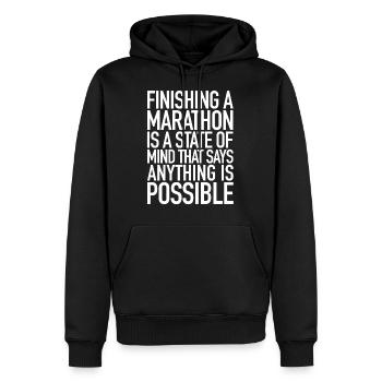 Terminer un marathon | Marathoniens, courant - Sweat à capuche Premium bio Homme - noir - Devant - Nico (187cm)