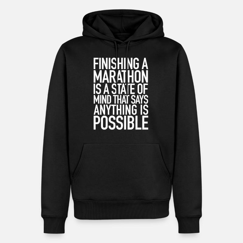Terminer un marathon | Marathoniens, courant - Sweat à capuche Premium bio Homme - noir