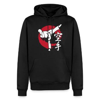 karate symbol kick sport geschenk - Männer Premium Bio Hoodie - Schwarz - Vorne - Nico (187cm)