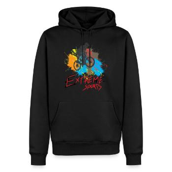Mountain bike downhill bike extreme sport - Men’s Premium Organic Hoodie - black - Front - Nico (187cm)