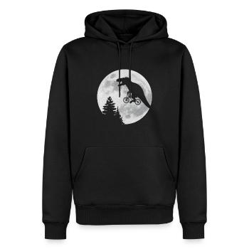 Moon Dino T-Rex vélo de dinosaure - Sweat à capuche Premium bio Homme - noir - Devant - Nico (187cm)