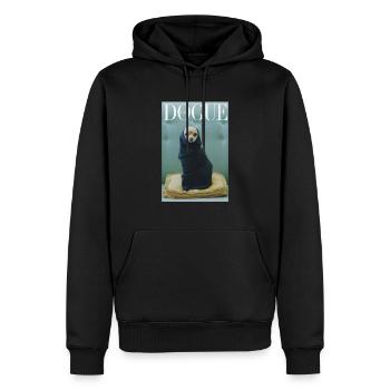 Chien chihuahua magazine de mode - Sweat à capuche Premium bio Homme - noir - Devant - Nico (187cm)