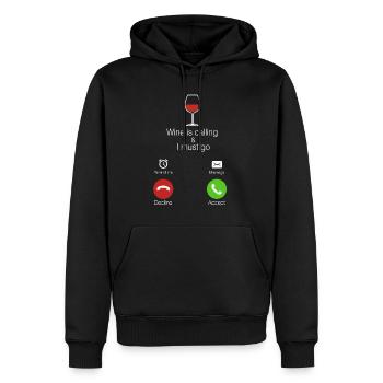 Wein - Männer Premium Bio Hoodie - Schwarz - Vorne - Nico (187cm)