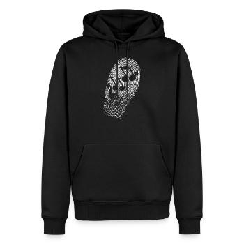 Notes de musique d'empreinte digitale Clef - Sweat à capuche Premium bio Homme - noir - Devant - Nico (187cm)