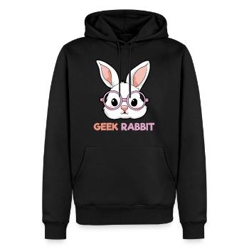 Geek Hase - Sweat à capuche Premium bio Homme - noir - Devant - Nico (187cm)