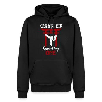 Karate-Kinderkämpfer - Männer Premium Bio Hoodie - Schwarz - Vorne - Nico (187cm)