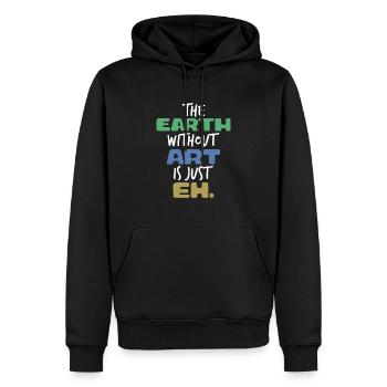 ART - Männer Premium Bio Hoodie - Schwarz - Vorne - Nico (187cm)