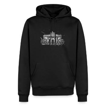 Berlin - Brandenburger Tor - Männer Premium Bio Hoodie - Schwarz - Vorne - Nico (187cm)