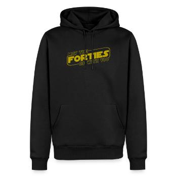 May the Forties be with you - 40. Geburtstag - Männer Premium Bio Hoodie - Schwarz - Vorne - Nico (187cm)