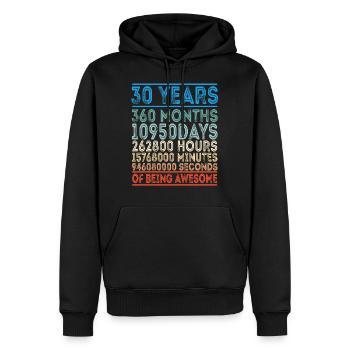 Cadeau d'anniversaire des années 30 célébrer la fête des 30 ans - Sweat à capuche Premium bio Homme - noir - Devant - Nico (187cm)