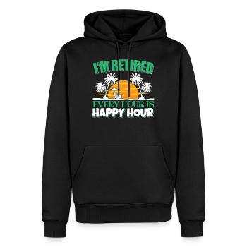 I'm retired retired retiree pension - Men’s Premium Organic Hoodie - black - Front - Nico (187cm)