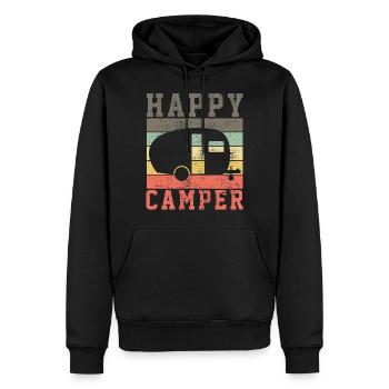 Caravanes de camping - Sweat à capuche Premium bio Homme - noir - Devant - Nico (187cm)