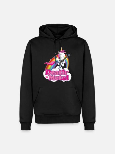 Heavy Metal Band T-Shirt Død Metal Unicorn - Herre Premium økologisk hoodie - sort