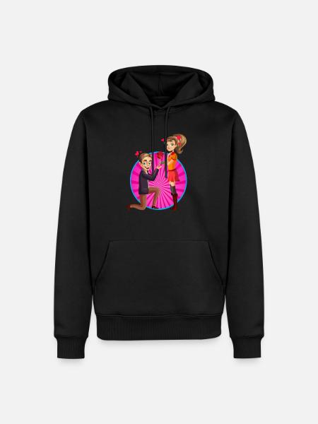 happy love mother s woman's day love - Men’s Premium Organic Hoodie - black