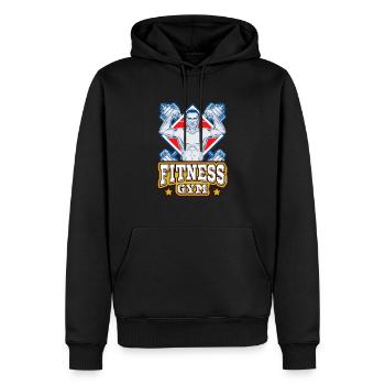 fitness gym motivation power - Men’s Premium Organic Hoodie - black - Front - Nico (187cm)