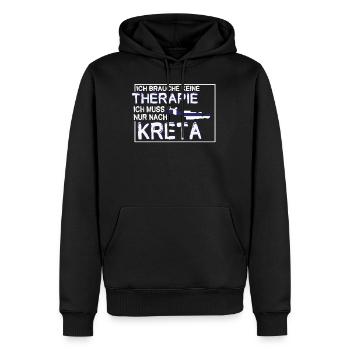 Ich Brauche Keine Therapie Ich Muss Nur Nach Kreta - Männer Premium Bio Hoodie - Schwarz - Vorne - Nico (187cm)