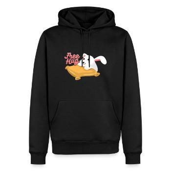 Umarmung Hase - Männer Premium Bio Hoodie - Schwarz - Vorne - Nico (187cm)