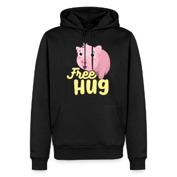 Étrillation porcelet - Sweat à capuche Premium bio Homme - noir - Devant - Nico (187cm)