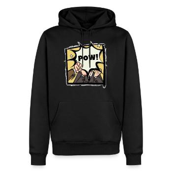 Pow Comic Buch Schlag Cartoon Sprechblase Geschenk - Männer Premium Bio Hoodie - Schwarz - Vorne - Nico (187cm)