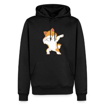 Akita Inu Dabbing Dog Cadeau Drôle Japon - Sweat à capuche Premium bio Homme - noir - Devant - Nico (187cm)