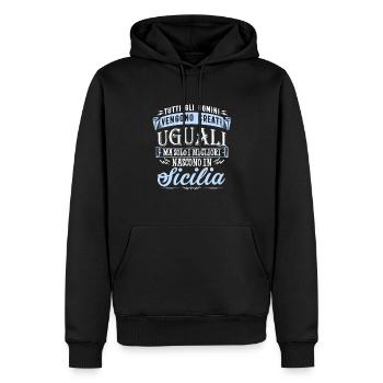 Männer Männer sind in Sizilien Italien Geschenk geboren - Männer Premium Bio Hoodie - Schwarz - Vorne - Nico (187cm)
