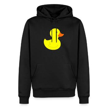 Canard jaune Bain Canard Grincheux Canard - Sweat à capuche Premium bio Homme - noir - Devant - Nico (187cm)