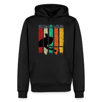 Vintage Retro Billard Silhouette | Pool Geschenk - Männer Premium Bio Hoodie - Schwarz - Vorne - Nico (187cm)