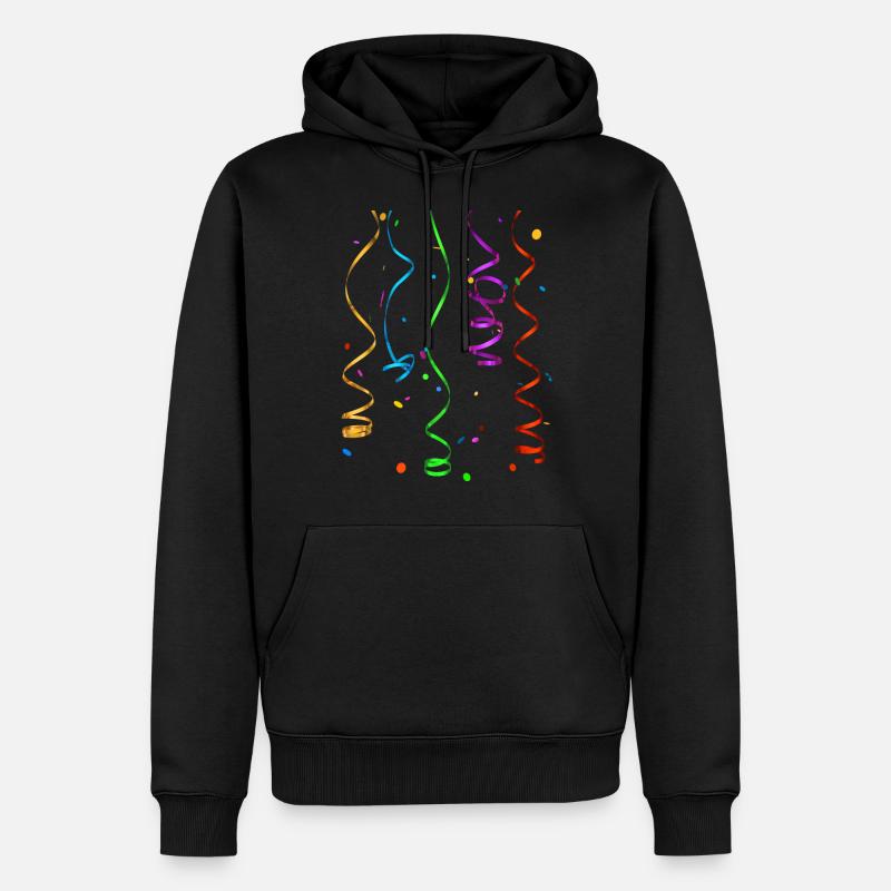 Luftschlangen und Konfetti - Männer Premium Bio Hoodie - Schwarz