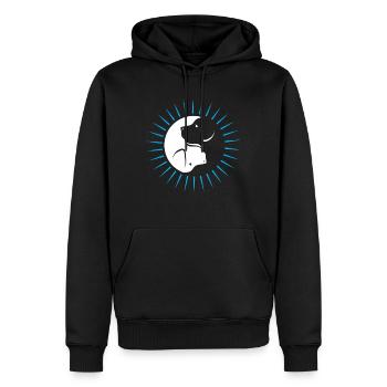 Yin Yang Hund Geschenk - Süßer Labrador - Männer Premium Bio Hoodie - Schwarz - Vorne - Nico (187cm)