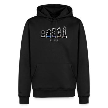 Cadeau d'échecs cadeau joueur d'échecs Jiu Jitsu - Sweat à capuche Premium bio Homme - noir - Devant - Nico (187cm)