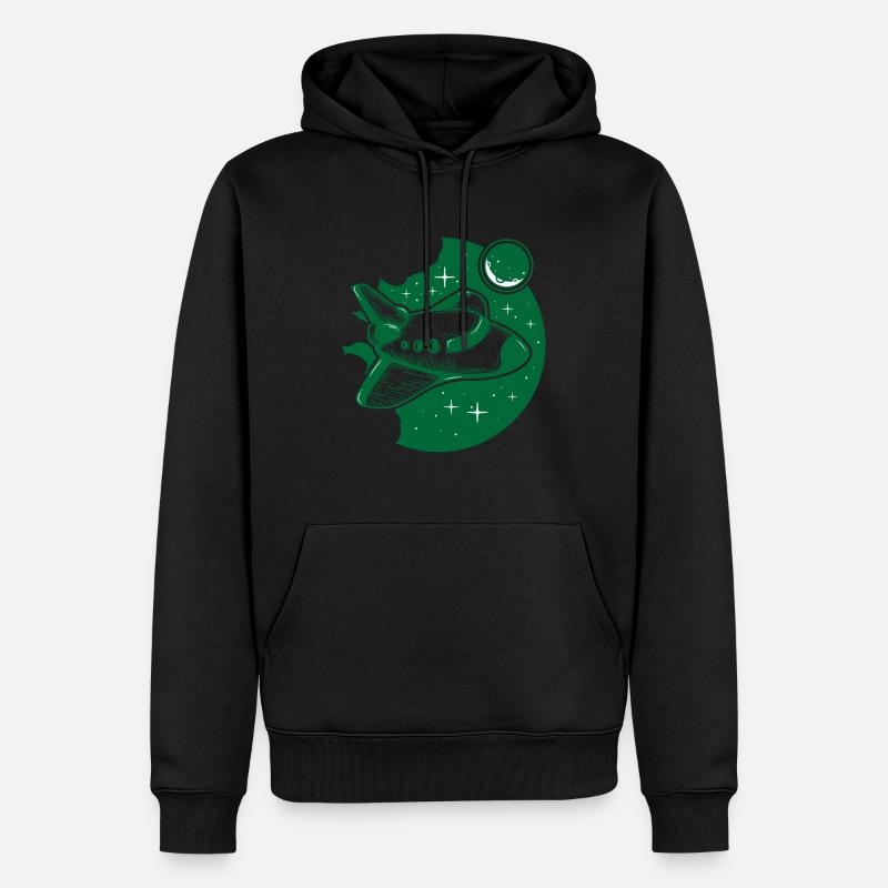 Raumschiff - Männer Premium Bio Hoodie - Schwarz