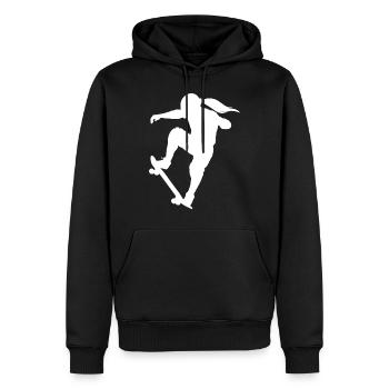 Patineuse - Sweat à capuche Premium bio Homme - noir - Devant - Nico (187cm)