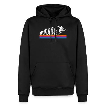 Snowboard Evolution - Männer Premium Bio Hoodie - Schwarz - Vorne - Nico (187cm)