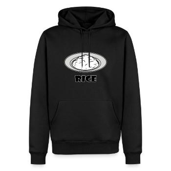 Riz - riz - manger du riz - Sweat à capuche Premium bio Homme - noir - Devant - Nico (187cm)
