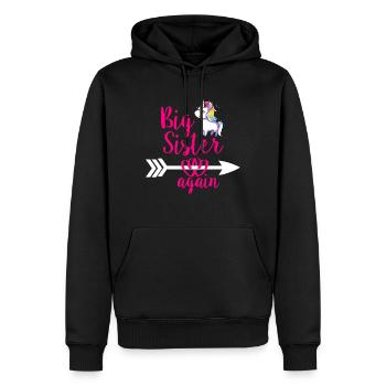 Big sister siblings birth unicorn - Men’s Premium Organic Hoodie - black - Front - Nico (187cm)