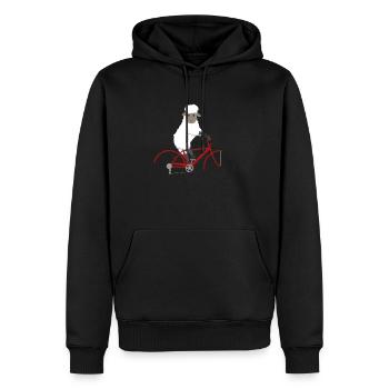 Moutons, équitation, a, cycliste, fermier, vélo, moutons - Sweat à capuche Premium bio Homme - noir - Devant - Nico (187cm)